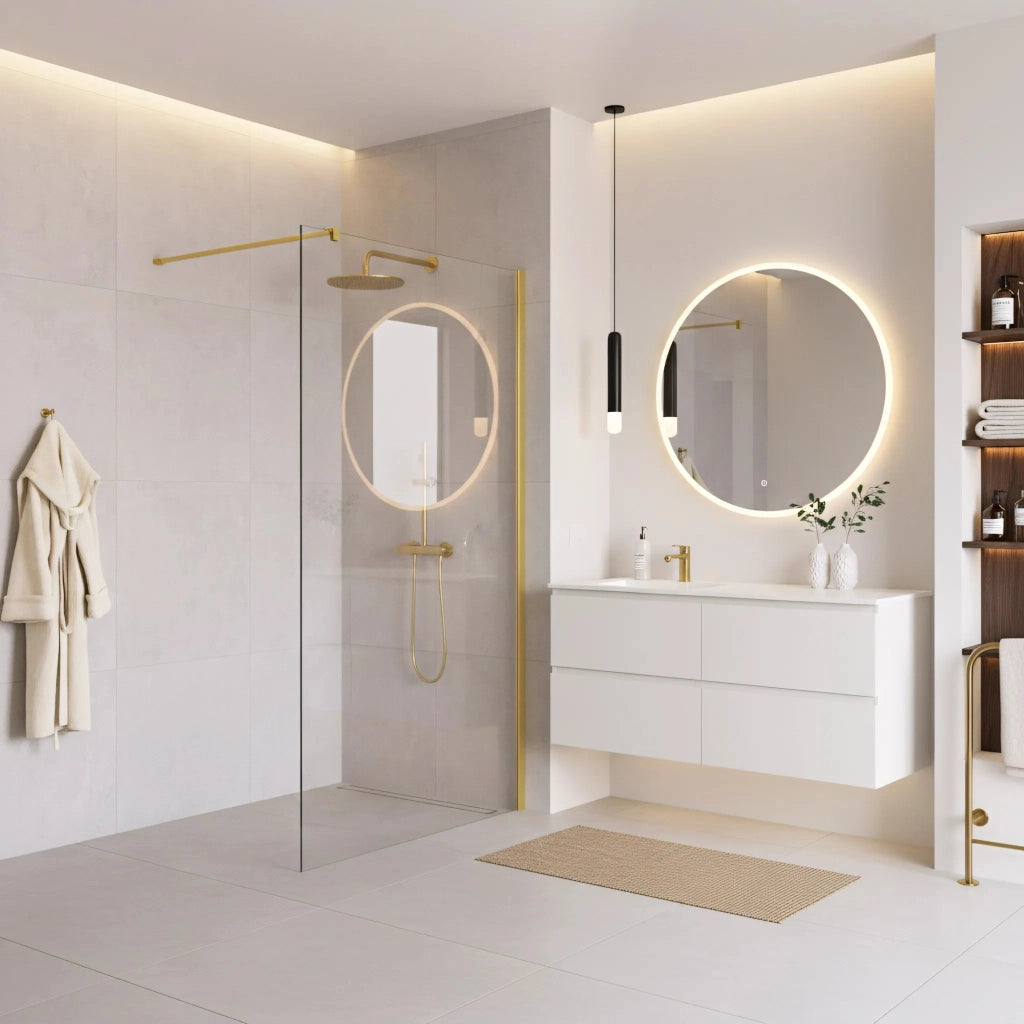 Parete Doccia Rea Flexi Transparent / Gold 70