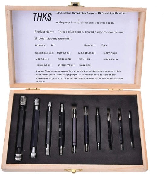 Multiplo di contatore a filo 10 pezzi - Alta precisione - Contatore a filo metrico/poli - Strumento da mano - Contatore a filo limite - Stile opzionale - Contatore a filo 

Specifiche tecniche: 10 pezzi, alta precisione, metrico/poli, stile opzionale