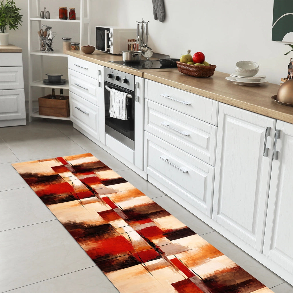 Tappeto da cucina antiscivolo, antimacchia passatoia multiuso 50x600 - Urban Rosso