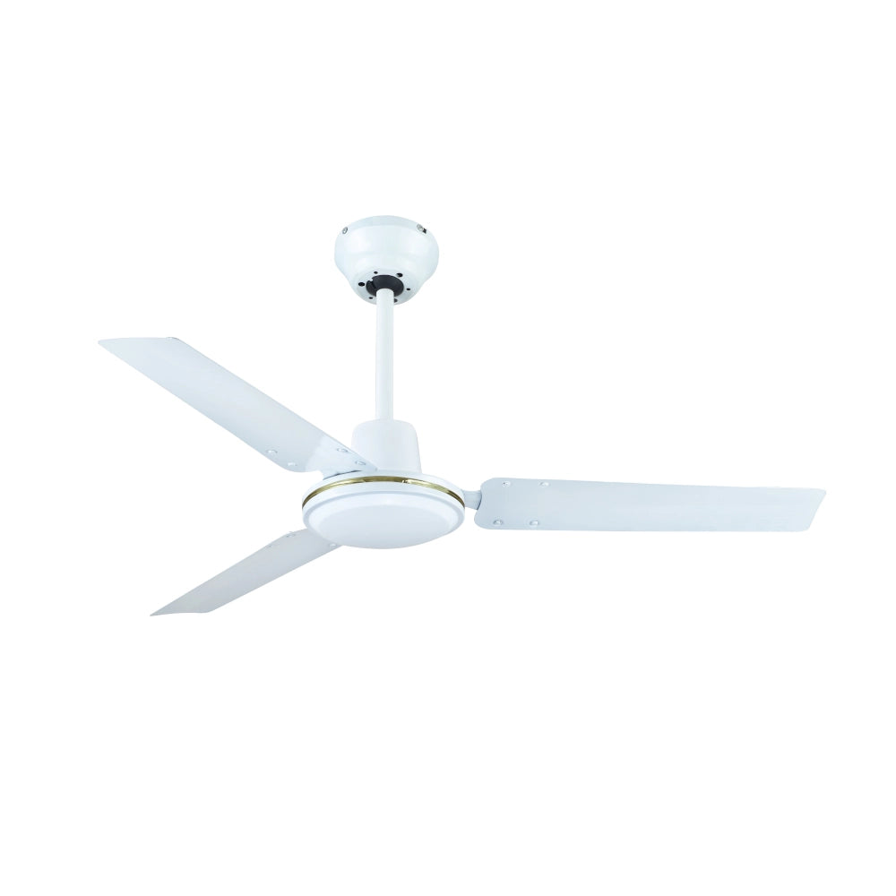 Melchioni MF 25120AST Agitatore da Soffitto 120 cm con Telecomando, 3 Velocità, 3 Pale in Metallo, Motore 70W Silenzioso, Bianco Ventilatore da Soffitto per Casa e Ufficio
