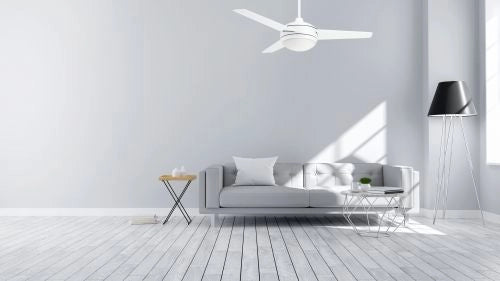 Vam Ventilatore da soffitto bianco 122 cm con luce e telecomando con sensore temperatura