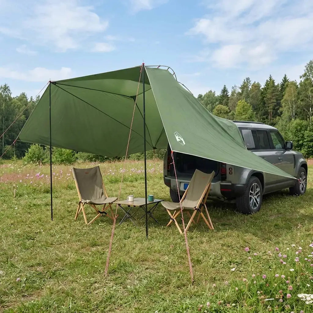 Tenda da auto con tetto Verde 350 x 250 cm Poliestere e Acciaio 42028551