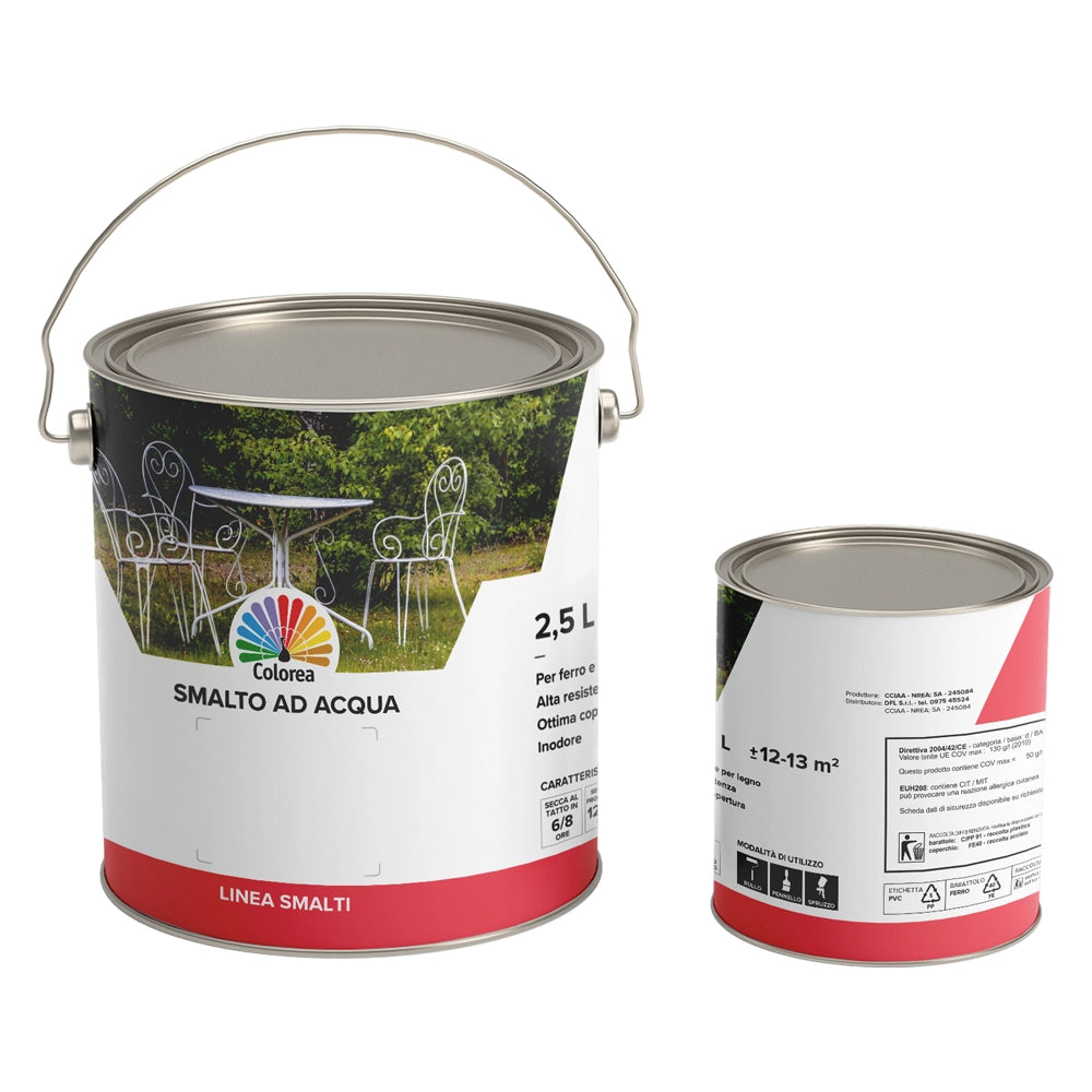 Smalto all'acqua bianco lucido 2,5 lt