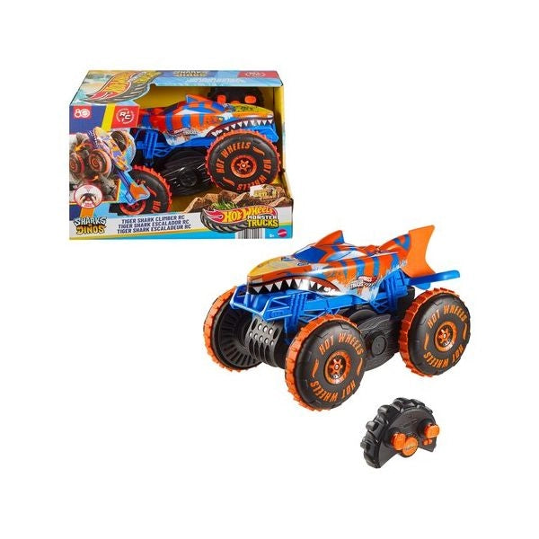 Radiocomando mattel jfr39 hot wheels monster trucks tiger shark super