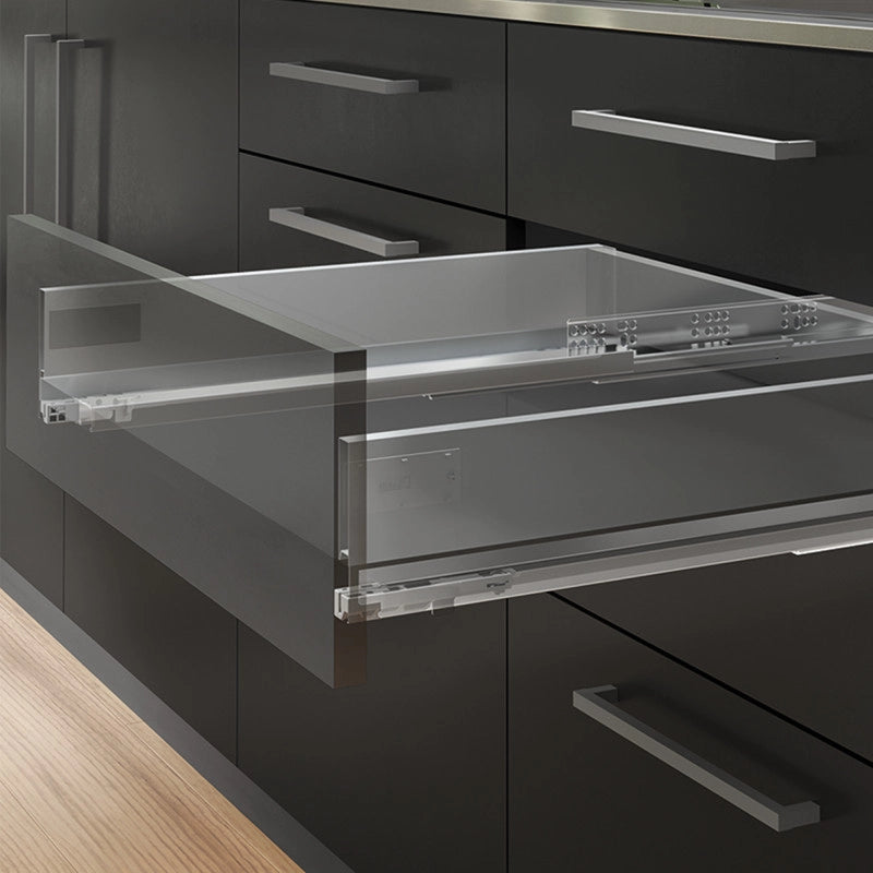 Cassetto esterno Vertex con regolazione 3D altezza 131mm, 40kg, profondità 450mm, Acciaio, Verniciato bianco