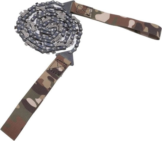 Manico da taglio per camping e survival - Opvougbile - 125 cm lungo - Escursionismo, campeggio, taglio di legno - Adatto per outdoor - Rosso/Nero.