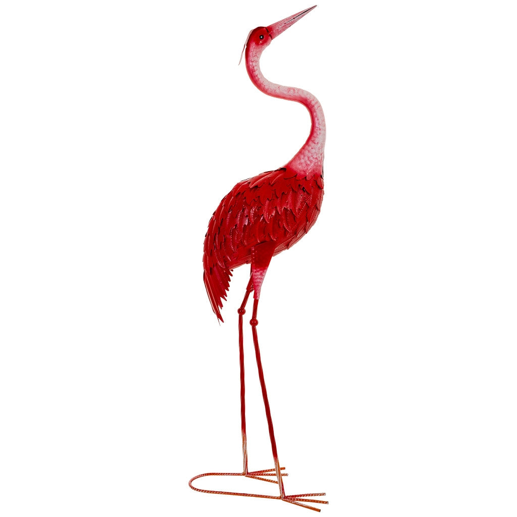 Figura decoración de metal roja 26x20x92h cm