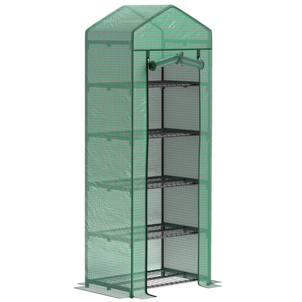 Serra con porta avvolgibile, ripiani, serra invernale in alluminio realizzata in acciaio, serra per balcone, giardino, serra per pomodori 69 x 49 x