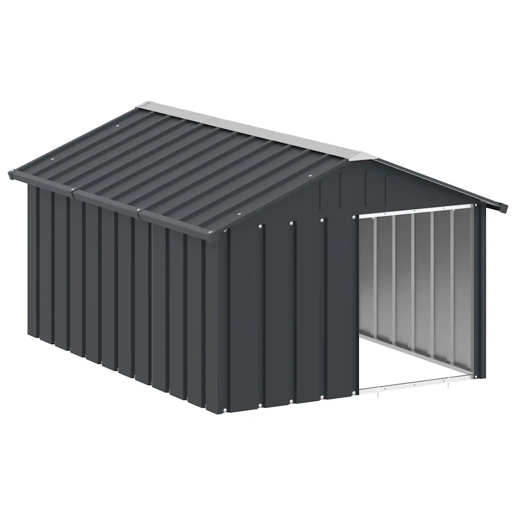 Casetta per Cani Antracite 116,5x153x81,5 cm Acciaio Zincato 171541