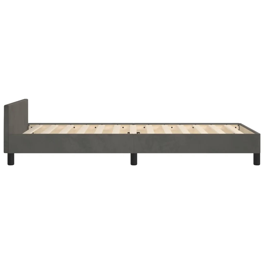 Letto singolo | Letto per adulti | Giroletto senza Materasso Grigio Scuro 80x200 cm Velluto