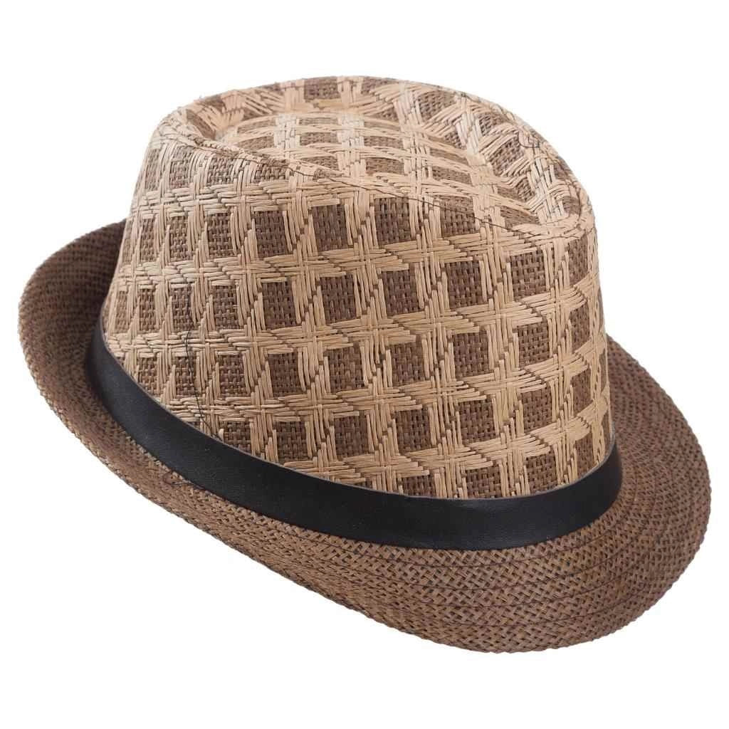 Cappello fedora bicolore con fibbia 58