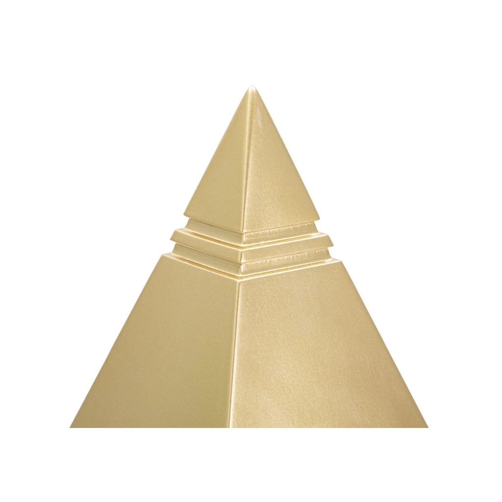 Scultura Piramide, Oro, Poliresina, 11,5x11,5x15,5 cm