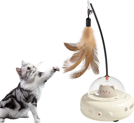 Giocattolo per gatti interattivo elettrico con piume - Giocattolo elettrico intelligente per gatti USB ricaricabile.