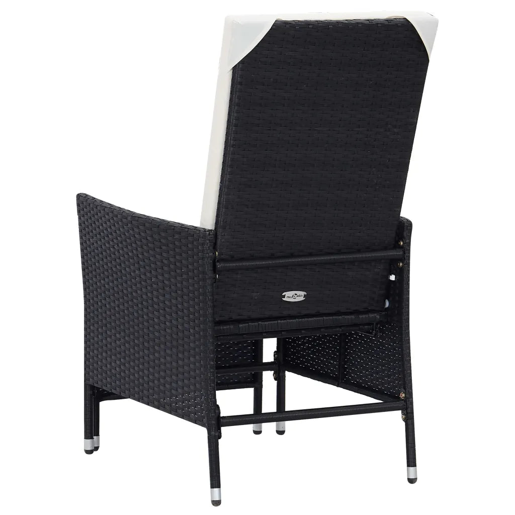 Set Divani da Giardino 3 pz con Cuscini in Polyrattan Nero 3059371