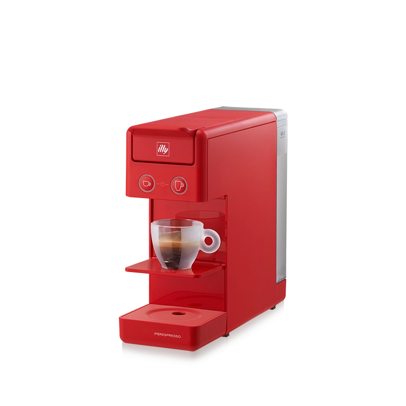 Illy caffè, macchina da caffè a capsule iperespresso y3.3 rossa 60559