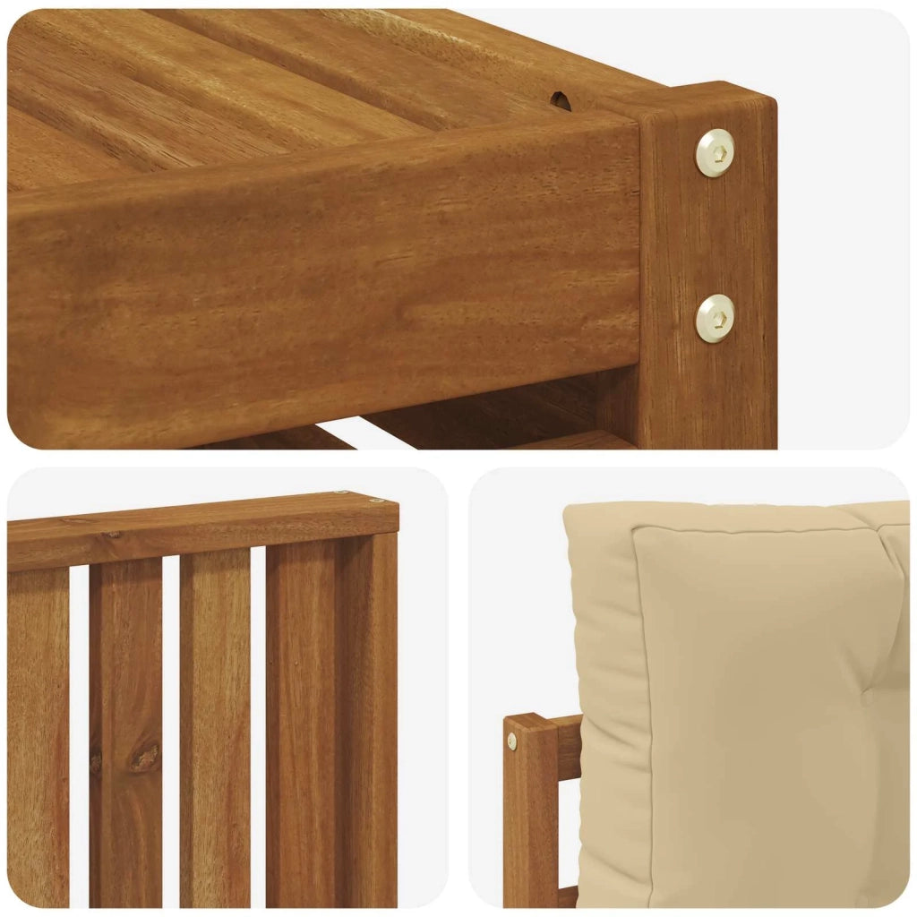 Set di divani da esterno con cuscino 6 pcs Naturale e Beige 3373018
