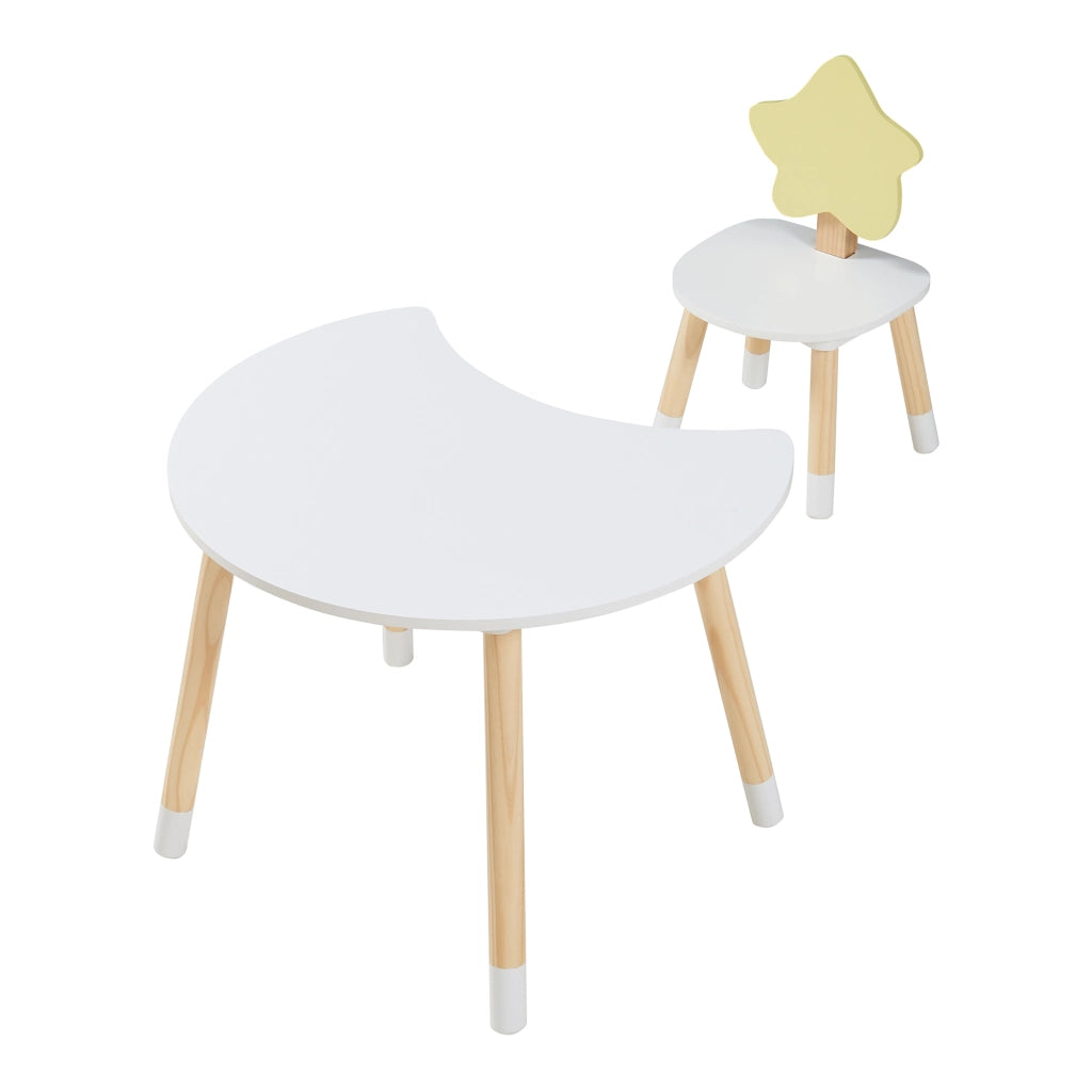 Set Lallega di 2 Mobili per Cameretta Scrivania e Sedia - Bianco/Naturale [en.casa]