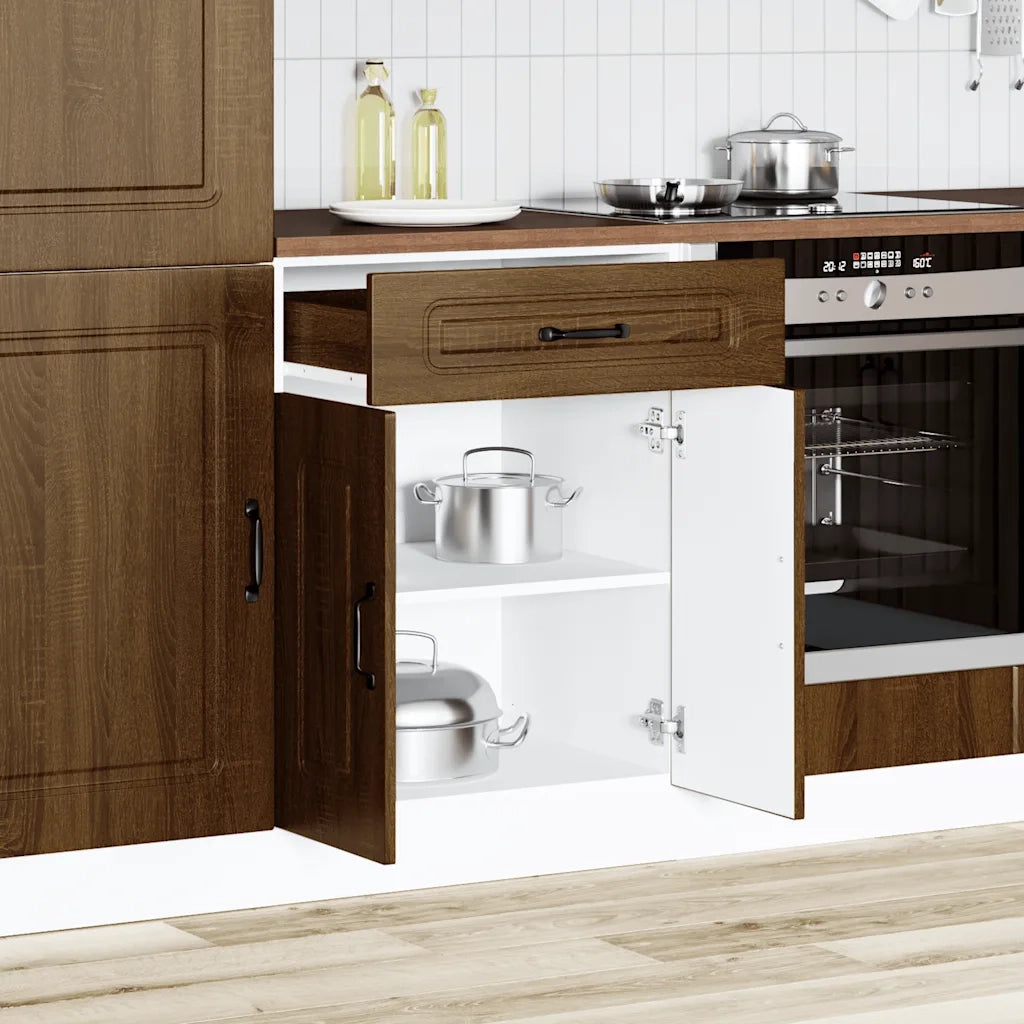 Base da Cucina-Mobile Base da Cucina Kalmar Rovere Marrone in Legno Multistrato 554376