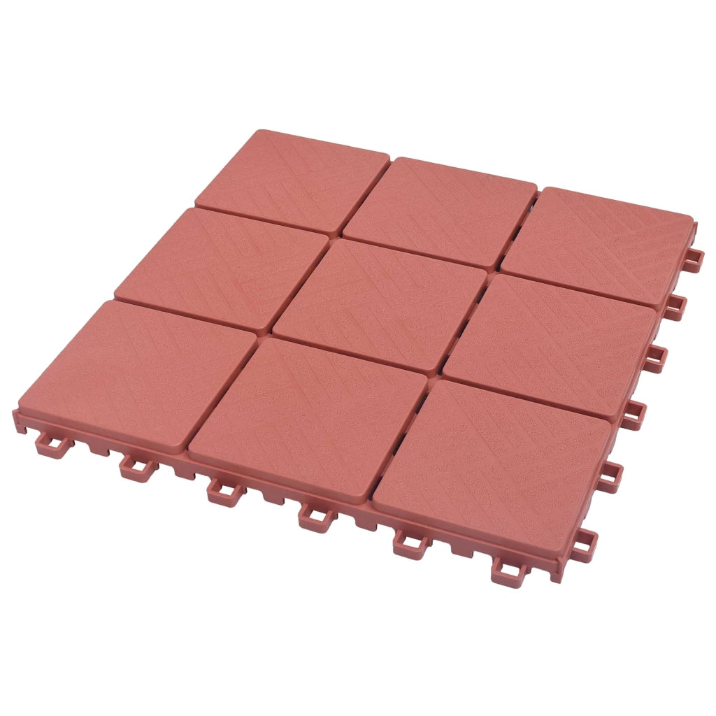 Piastrella per Decking 10 pcs Rosso 30,5 x 30,5 x 2,2 cm 42046713