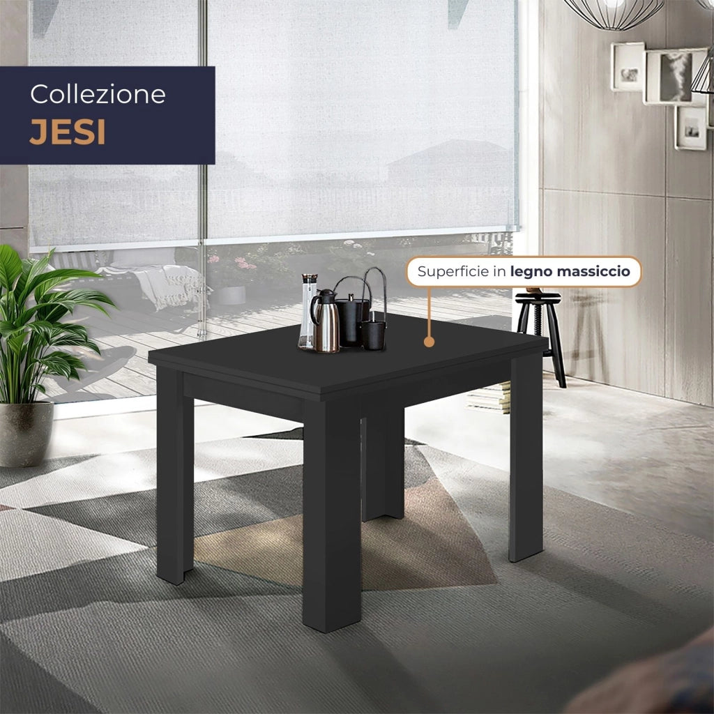 WHOUS Tavolo allungabile Jesi ideale per 6-8 persone colore antracite opaco 90/180x90x75 cm