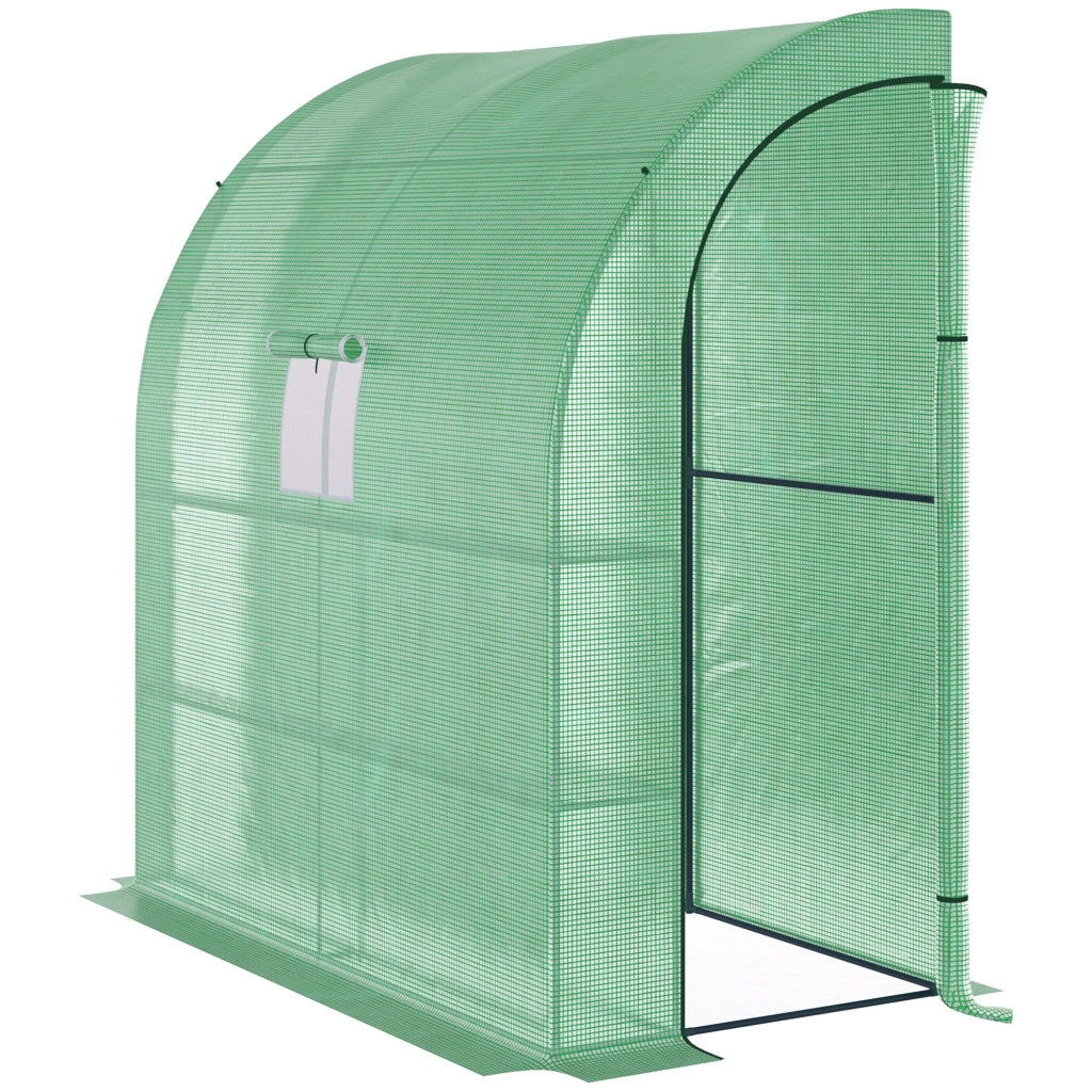 Serra da Parete con 2 Ripiani per Piante e Fiori in Acciaio e PE, 200x100x215 cm, Verde