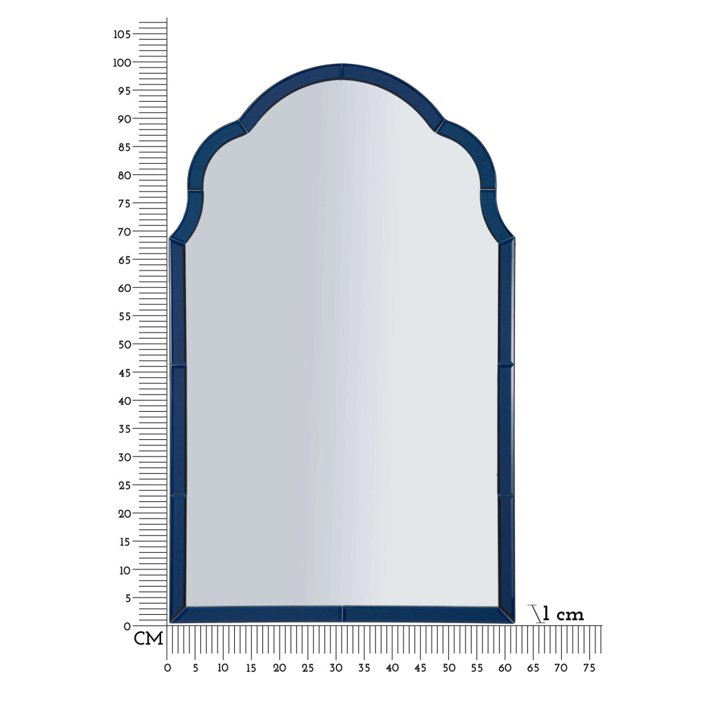 Gameba, Specchio Cornice Sagomata, 62x100h cm blu