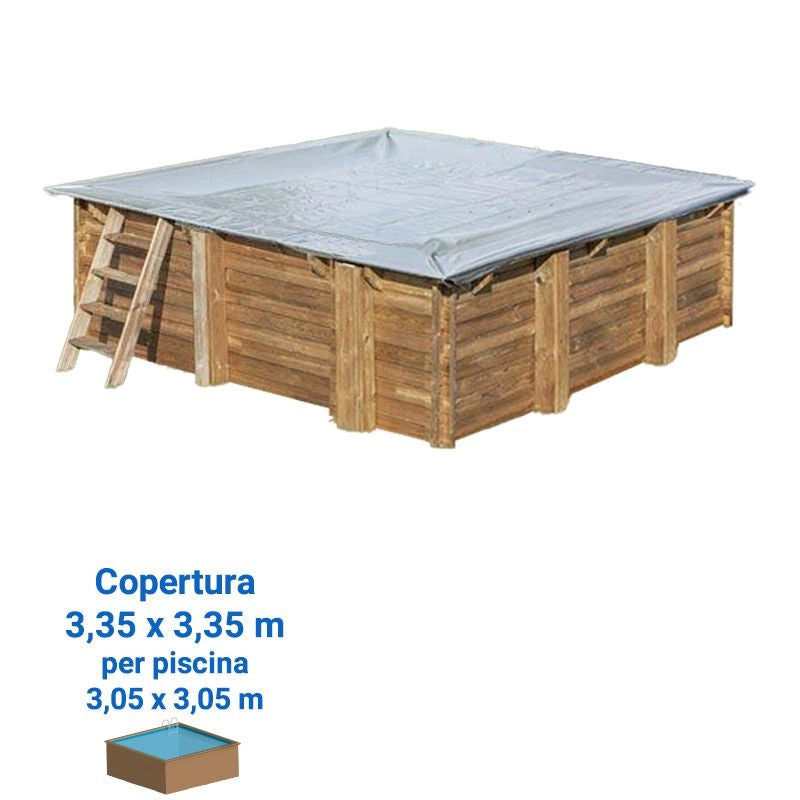 Copertura Invernale 10,58 X 4,67 M Per Piscina Rettangolare In Legno Gre Di 10,18 X 4,27 M Dimensione piscina: 3.05 X 3.05 m