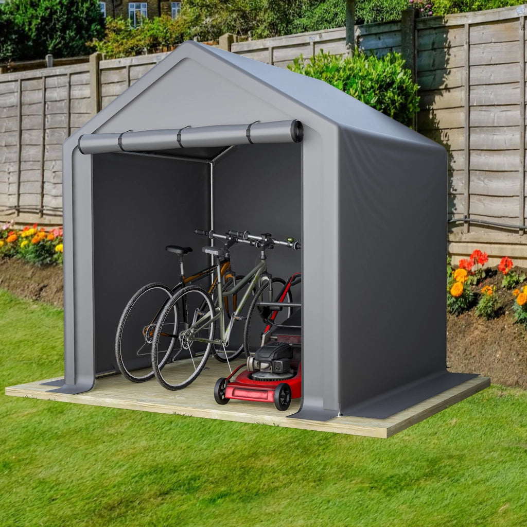 GARAGE PER BICICLETTE 190x170x200 cm Grigio in Acciaio