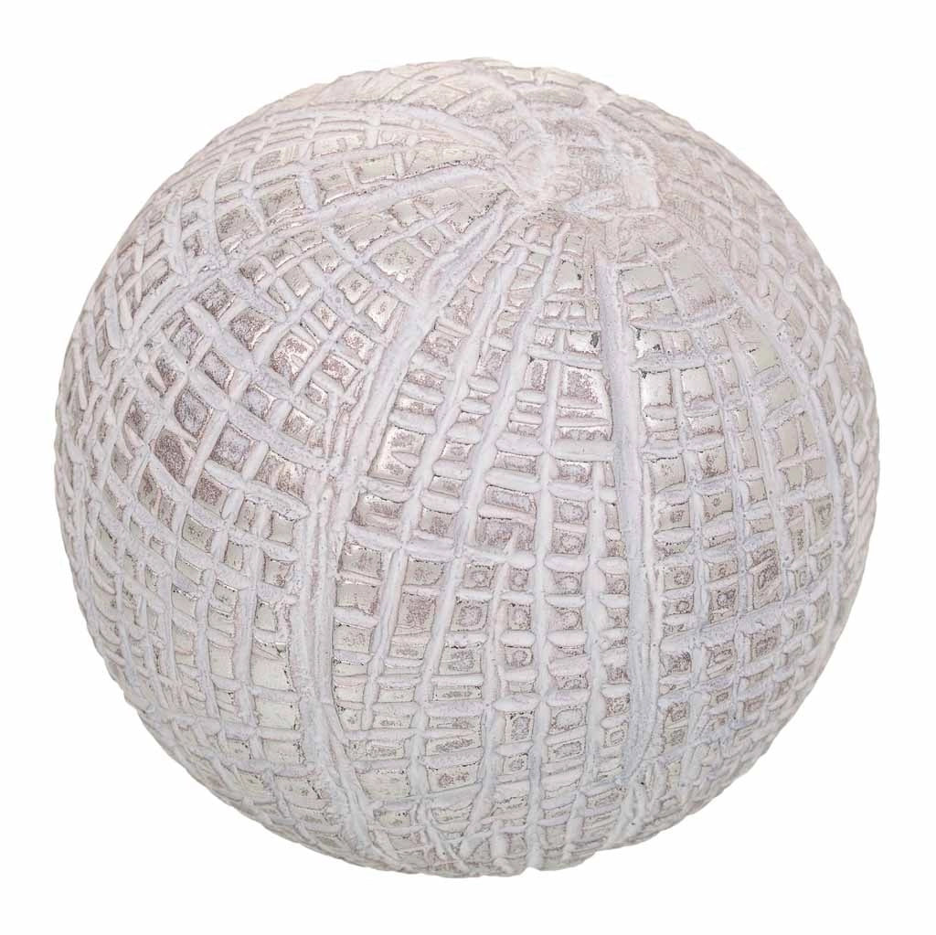 Sfera decorativa in poliresina bianca 8x8x8h