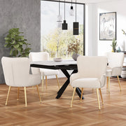 Set di 2 sedie con braccioli e supporto lombare in velluto beige e oro