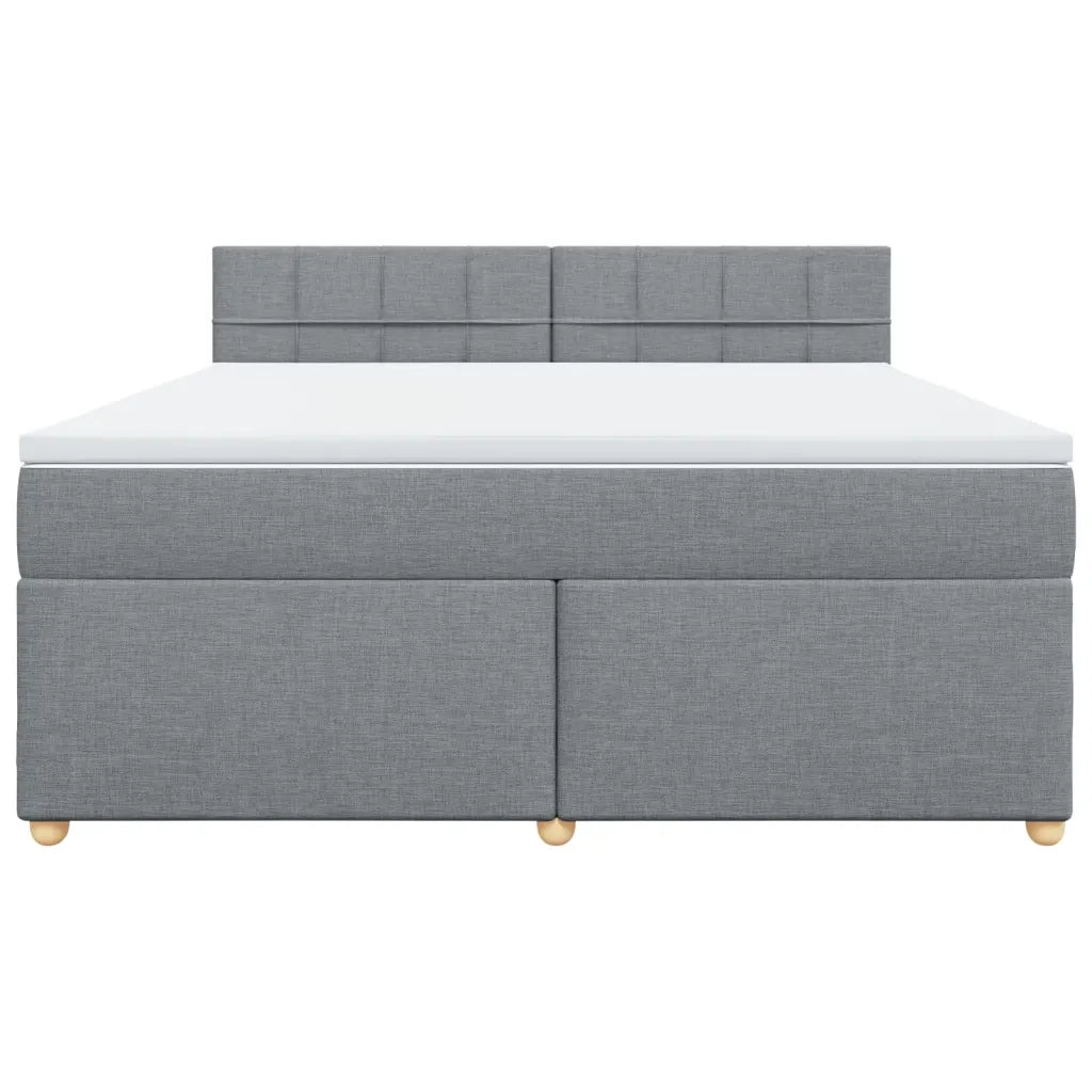 Giroletto a Molle con Materasso Grigio Chiaro180x200 cm Tessuto