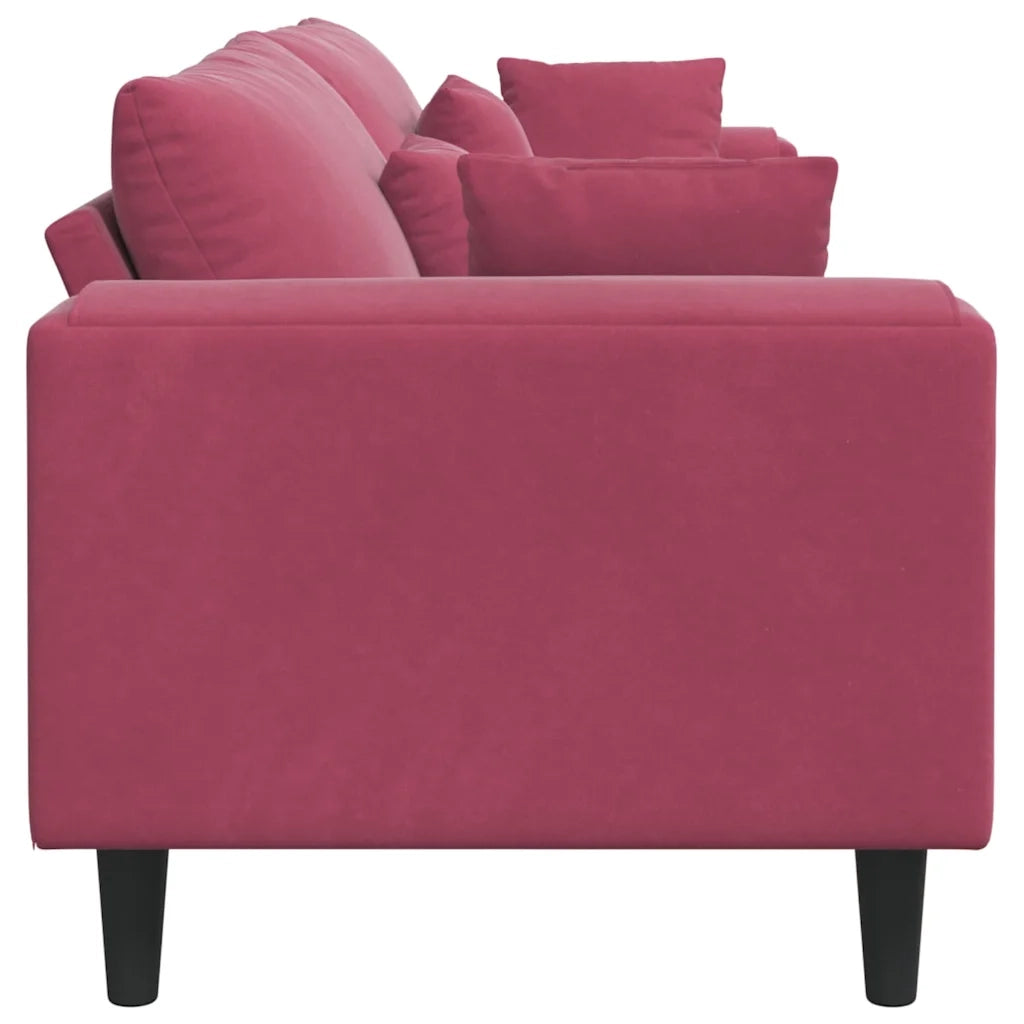 Divano Rosso Vino 250 x 77 x 76 cm Velluto 3335157