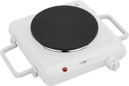 Piastra di cottura 1 fuochi con termostato senza gradazione e smalto termoresistente - Ideale per camping, cucina o ufficio
