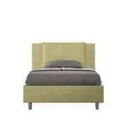Letto una piazza e mezza senza rete imbottito 120x190 microfibra tè verde Appia