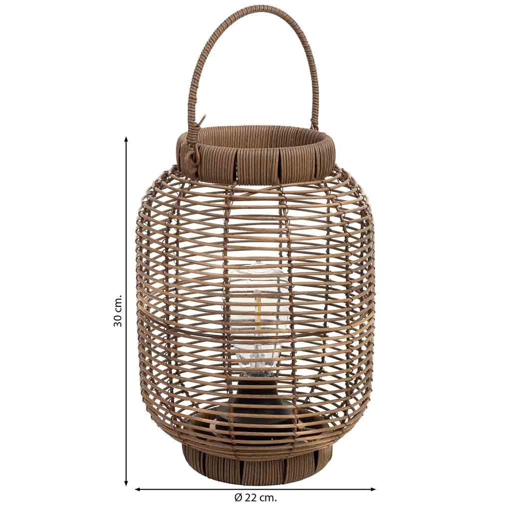Lanterna in metallo e plastica con luce a batteria D22x30h cm
