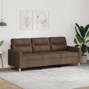 Divano a 3 Posti Marrone 180 cm in Tessuto 359246