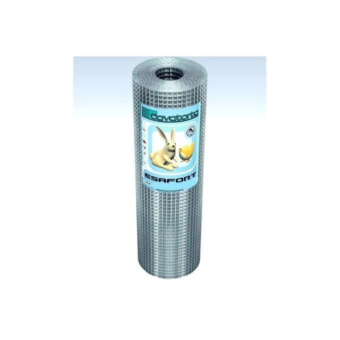 Cavatorta 876160 Esafort Rete Elettrosaldata Zincata Dopo la Saldatura Maglie 19x19 mm Filo 1,45 mm Lunghezza 25 m Altezza 1 m colore Zinco