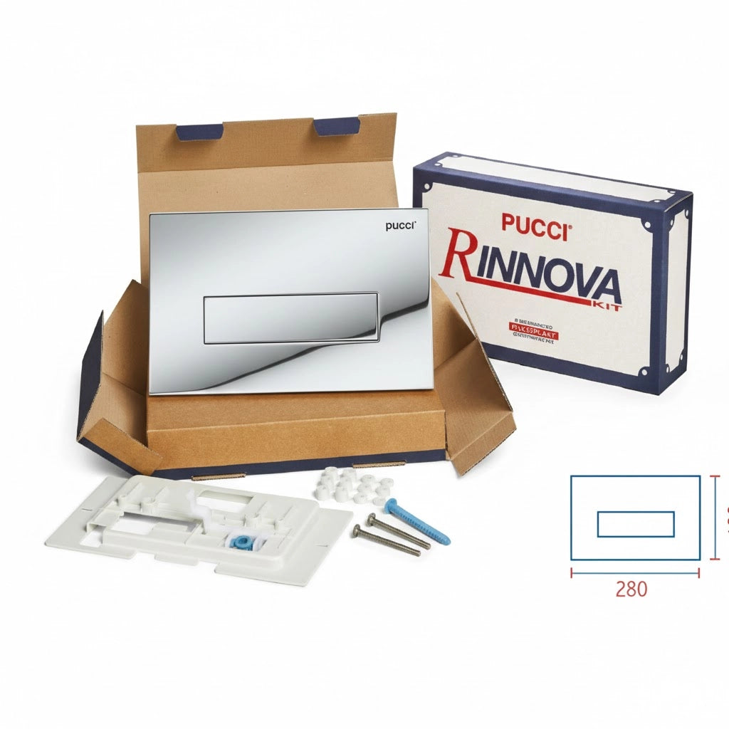 KIT SARA MONO TASTO TELAIO + PLACCA CM.28  Sp.4,7 Cromata     PUCCI