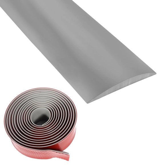 Profilo di transizione in vinile autoadesivo da 4cm×3m, strisce di copertura per piatti di pavimento, strisce di copertura per nervature di legno per pavimenti (grigio)