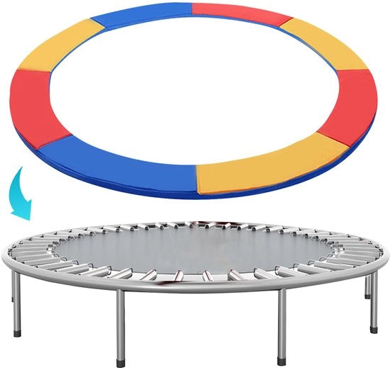 Trampolino con cuscino 305 cm multicolore – protezione idrorepellente per il bordo