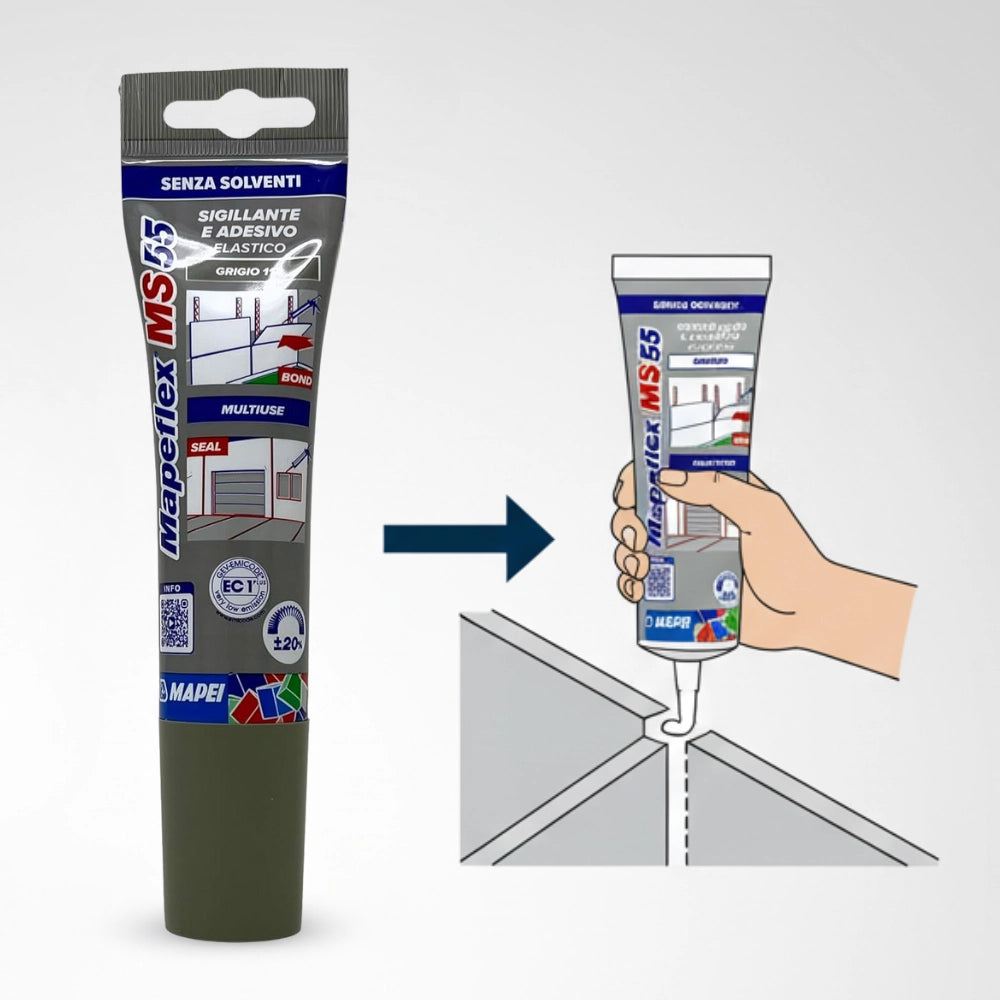 Adesivo sigillante elastico multifunzione mapeflex ms 55 *** colore- grigio cemento - 113, confezione 1