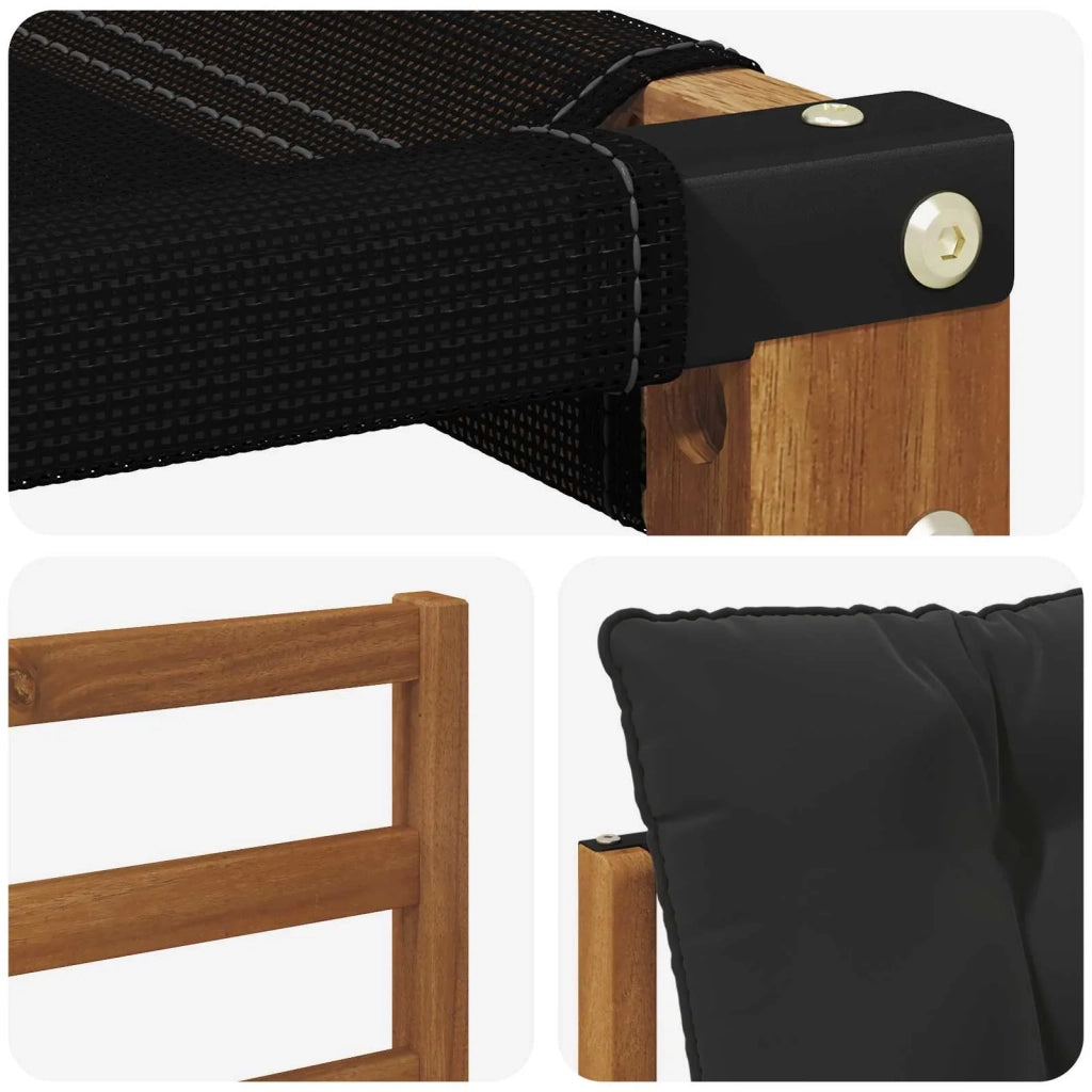 Set di divani da esterno con cuscino 6 pcs Naturale e Nero 3369783
