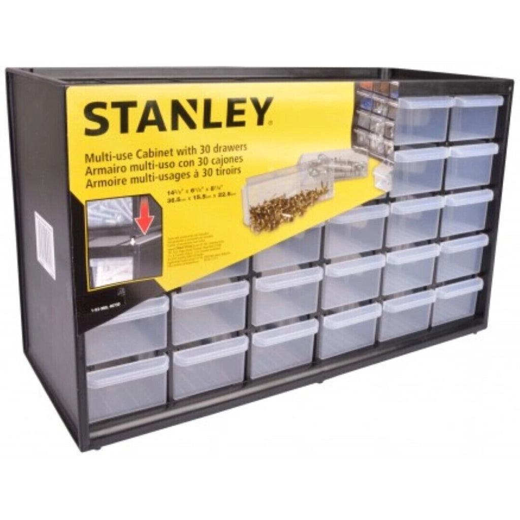 Cassettiera 30 Pz Piccoli Trasparenti Senza Blocco Cm 36,5X15,3X22 - Stanley