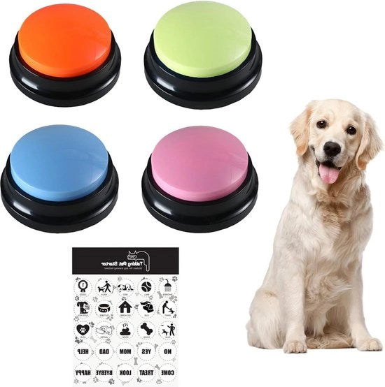 4 tasti per comunicazione con il cane - graveabile - addestramento animali estivo - multicolore