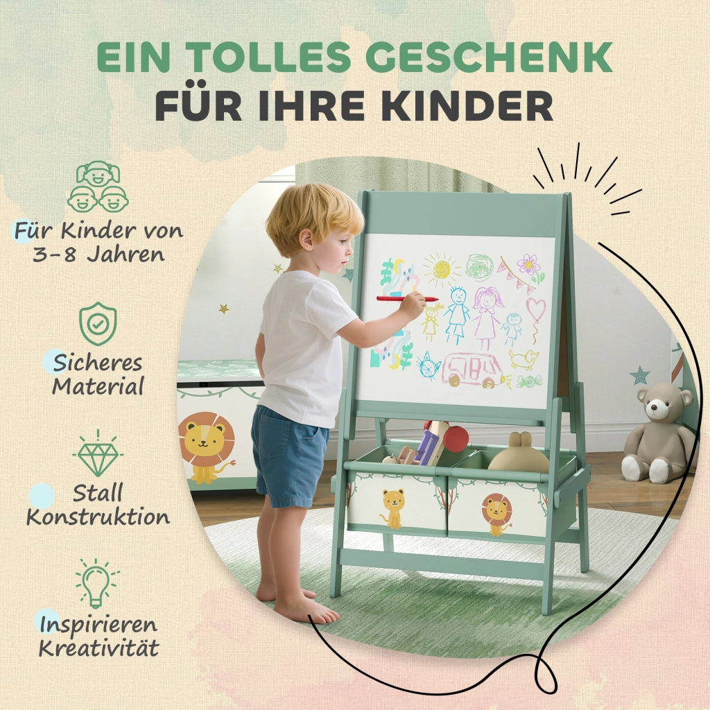 Tavolo da Disegno 3 in 1 per Bambini ¨C Minimal ¨C Verde