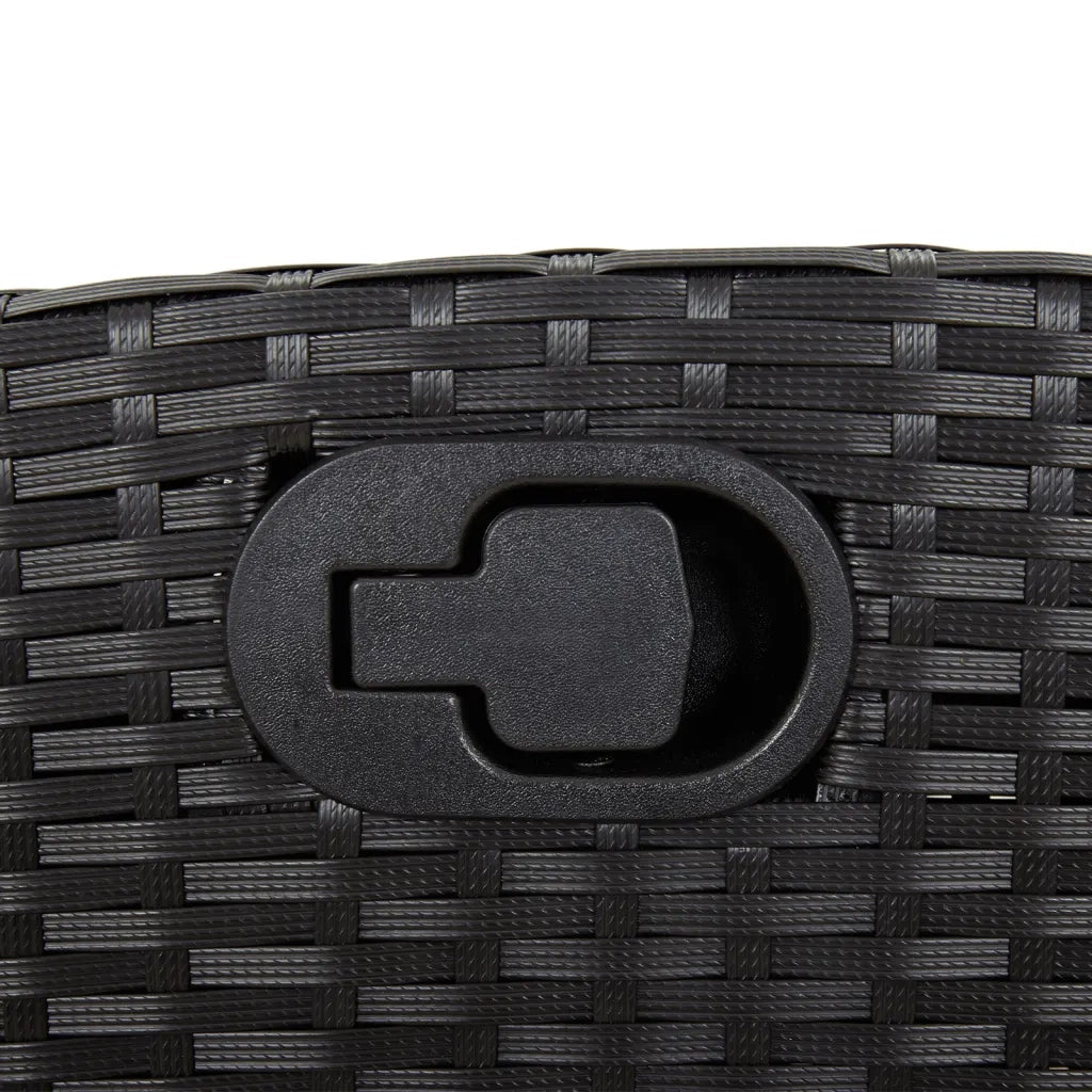 Set da Pranzo da Giardino 3 pz con Cuscini Nero in Polyrattan 3212906