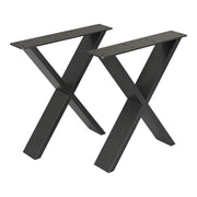 Set di 2 Gambe in Acciaio 'Maribo' a Forma di X per Mobili Fai da Te (AxL) 42 x 40 cm - Nero Opaco [en.casa]