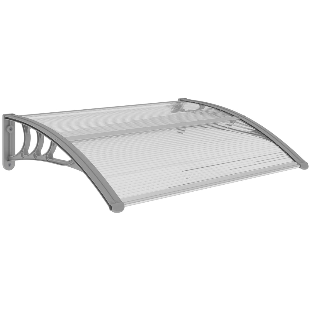 Tettoia per porta d'ingresso 100 x 75 cm, tettoia a sbalzo in alluminio e policarbonato, tettoia a sbalzo con protezione UV, tettoia per porta