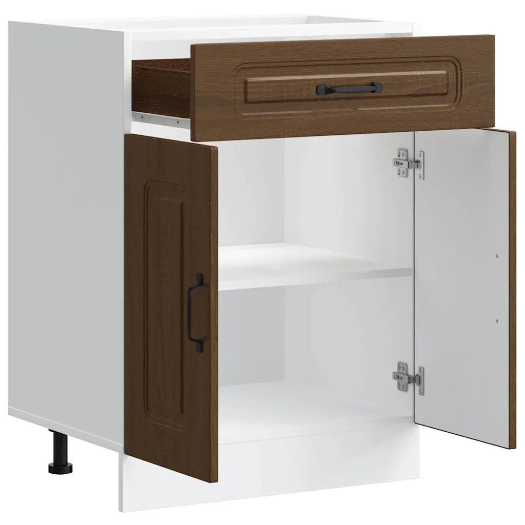 Base da Cucina-Mobile Base da Cucina Kalmar Rovere Marrone in Legno Multistrato 554376