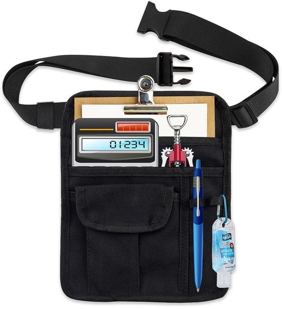 Gilet con cinturone regolabile - Server Gilet - Canapa - Portamonete - Orecchini per walkie-talkie - Sostenibile e facile da pulire - Serveertas